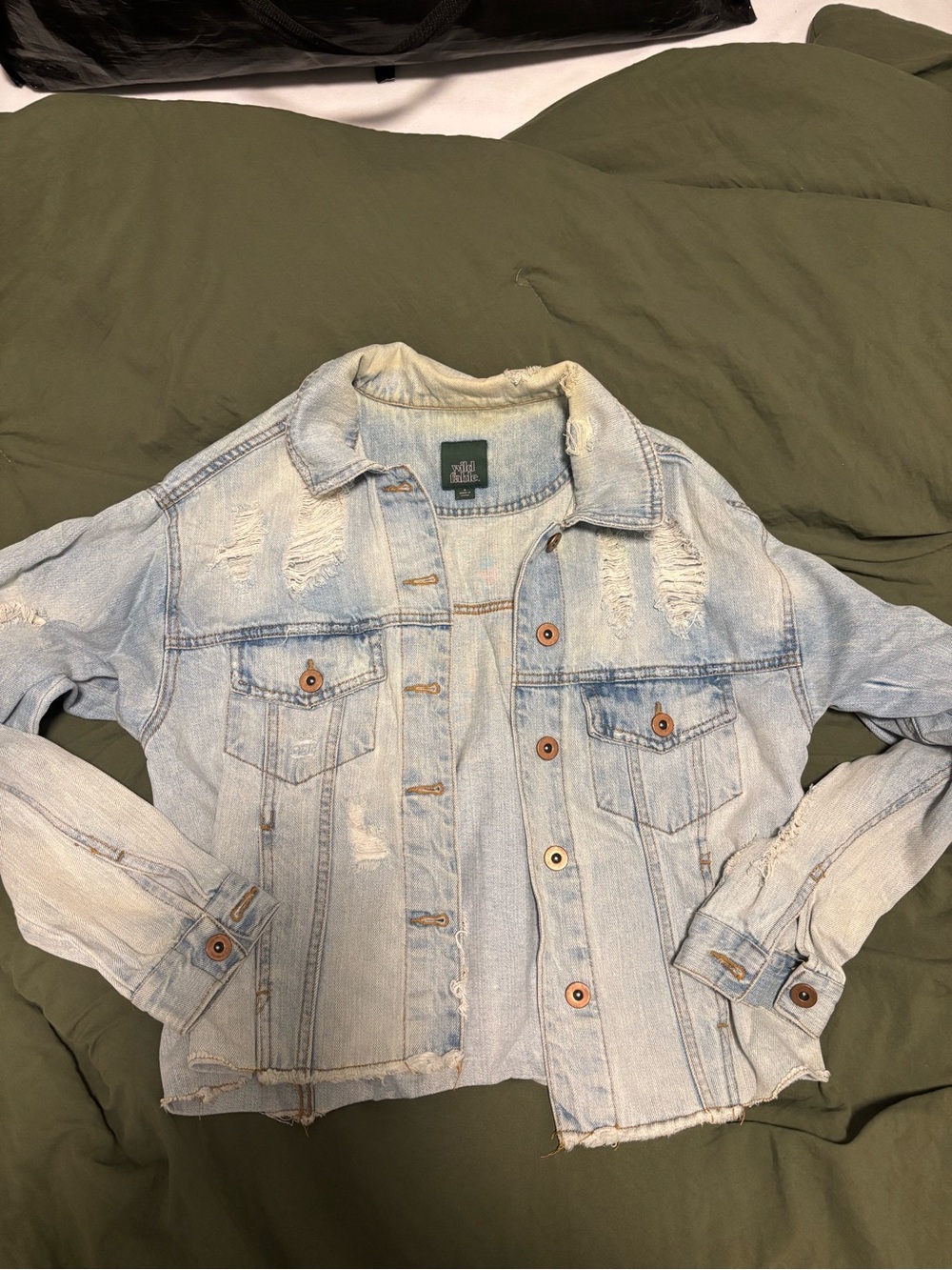 Wild Fable Light Wash Distressed Denim Jacket - Women